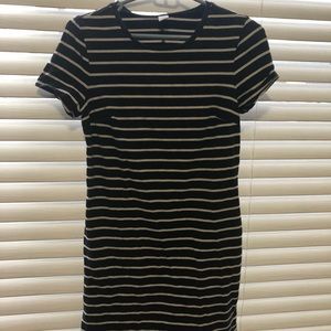 Striped shirt sleeve dress